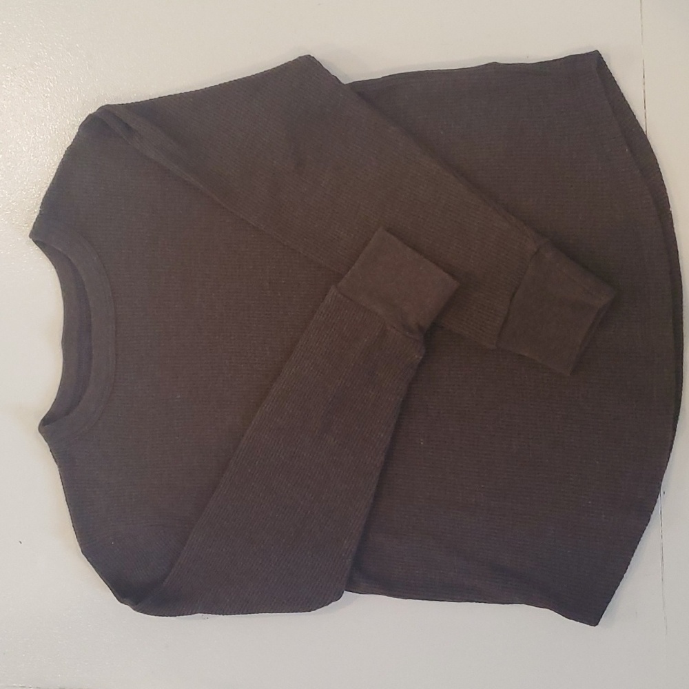 Brown Longsleve Thermal Shirt Boys Size S (6-7) Old Navy